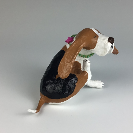 Alternative view of Paper Mache Beagle