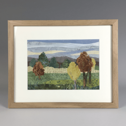 Framed Fabric Collage - "New England Fall"