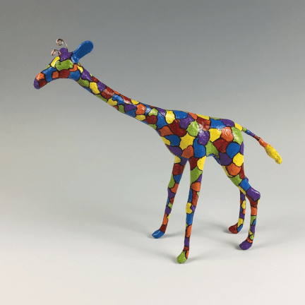 Paper Mache Rainbow Giraffe