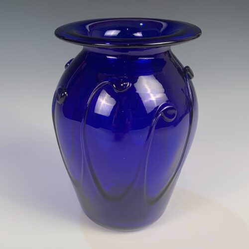 Alternative view of Cobalt Blue Hand Blown Glass Vase