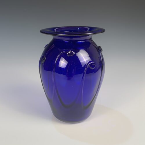 Cobalt Blue Hand Blown Glass Vase