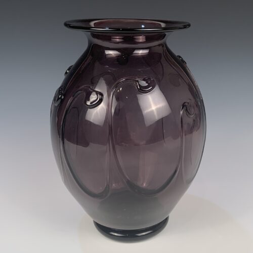 Large Plum Blown Glass Vase
