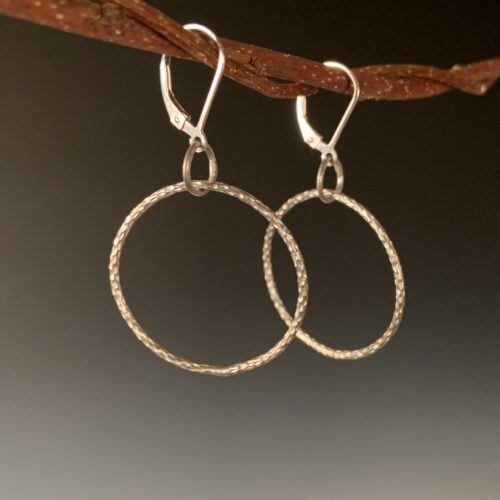 Textured Sterling Silver Hoop Earrings