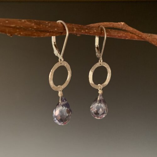 Alternative view of Silver Earrings with Mystic Quartz