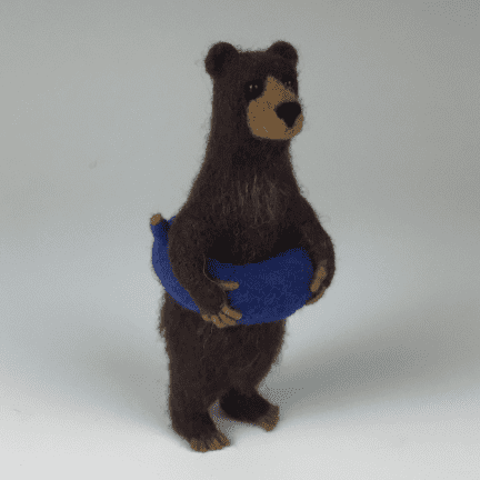 Wool Felted Swim-Ready Bear