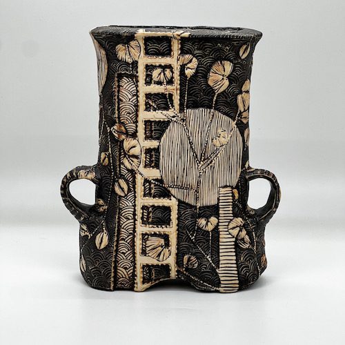 Carved Stoneware Vase