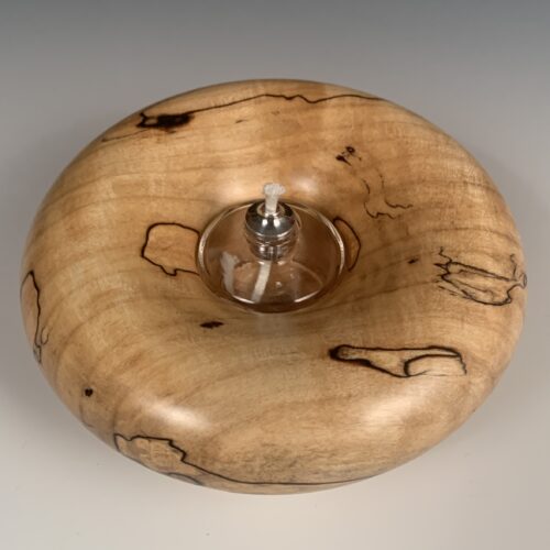Alternative view of Dancing Oil Lamp - Spalted Maple
