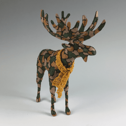 Paper Mache Camouflage Moose