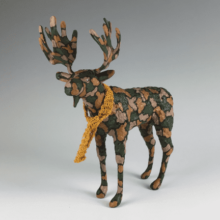 Alternative view of Paper Mache Camouflage Moose