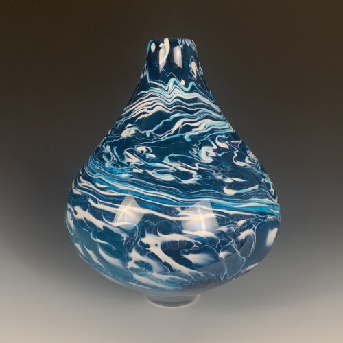 Alternative view of Teal Blue Teardrop Vase