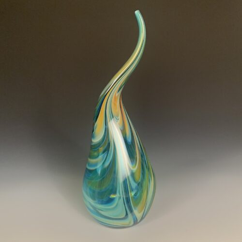 Turquoise Sculpted Vase