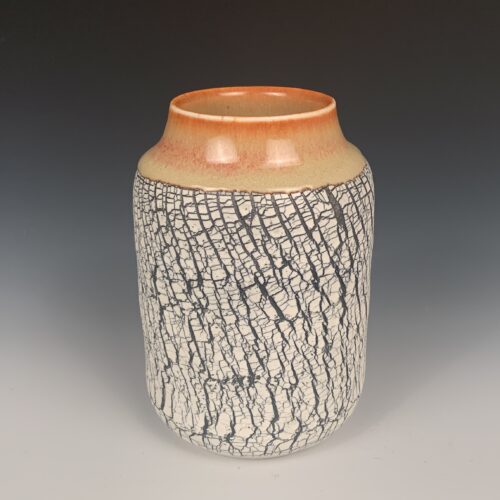 Small Crack-Textured Vase with Shino