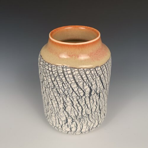 Alternative view of Small Crack-Textured Vase with Shino