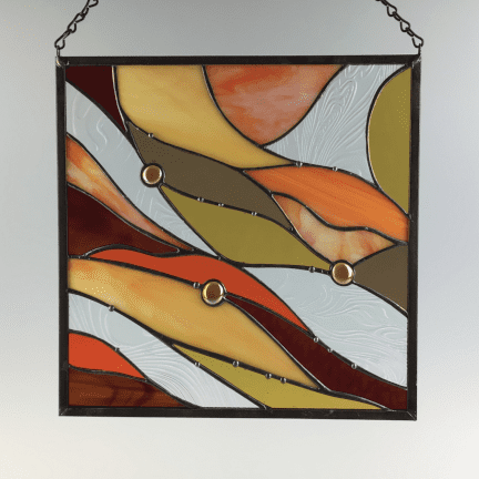 Stained Glass Orange Wave