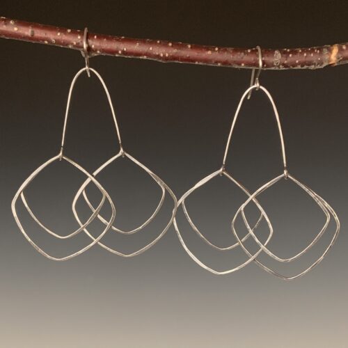 Oxidized "Kite" Earrings