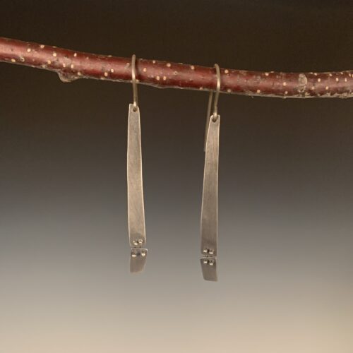 Alternative view of Oxidized "Suture" Earrings