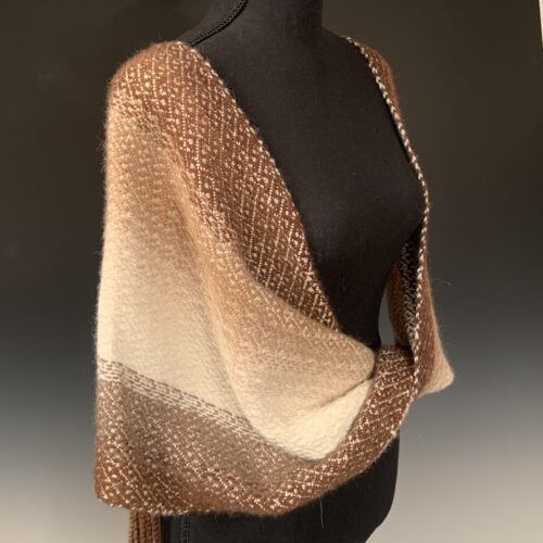 Alternative view of Alpaca Infinity Shawl - Cappuccino and Cream