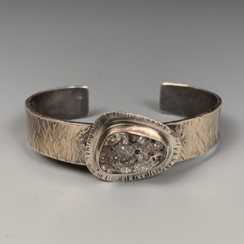 Sterling Silver and Druzy Cuff