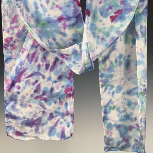 Ice-Dyed Silk Scarf - Ocean Breeze