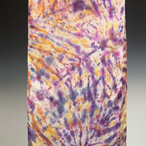 Alternative view of Ice-Dyed Silk Scarf/Shawl - Sunburst and Plum