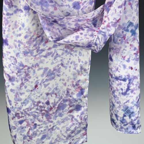 Ice-Dyed Silk Scarf/Shawl - Lavender Tones