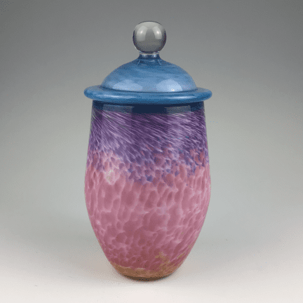 Sunset Covered Glass Jar