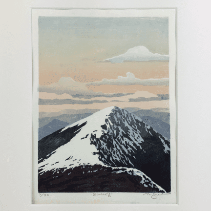 Alternative view of “Bondcliff" Matted Woodblock Print