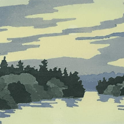Alternative view of “Lakelight" Framed Woodblock Print