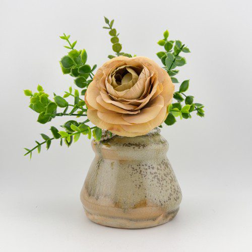 Wood Fired Ruffle Detail Flower Vase 2