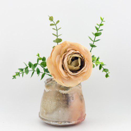 Wood Fired Ruffle Detail Flower Vase 3