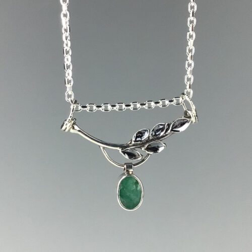 "Tiny Branch" Emerald Pendant