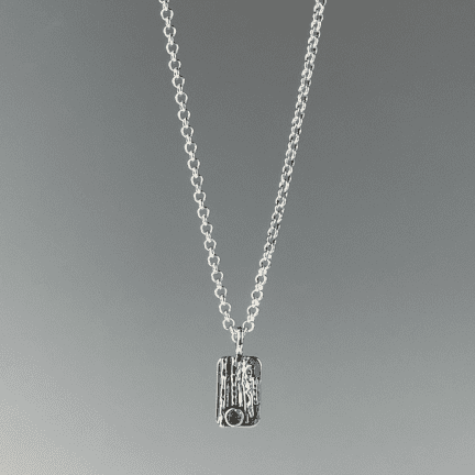 Alternative view of Birch Trees Pendant with Blue Topaz