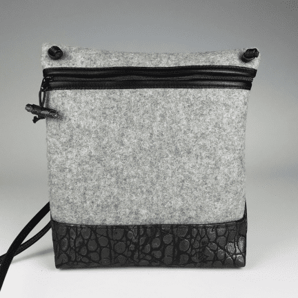 Handmade Leather Bag with Felt