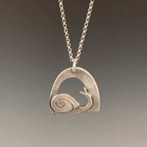 Layered Silver Snail Pendant