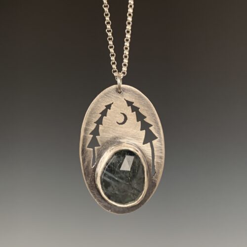 Alternative view of Trees Pendant with Labradorite