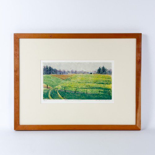 "Fence Line" Woodcut Print