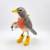 Needle Felted Robin with Yellow Boots