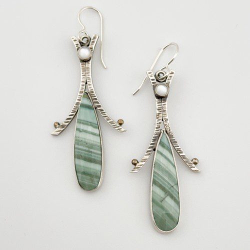 Green Opal Earrings