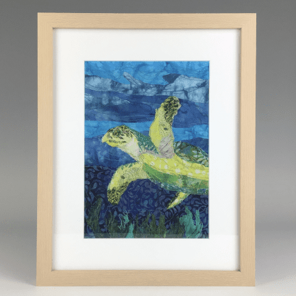 Fabric Collage - "Out for a Swim"