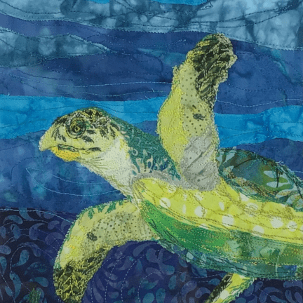 Alternative view of Fabric Collage - "Out for a Swim"