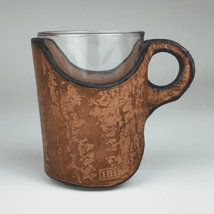 Leather Latte Glass Sleeve