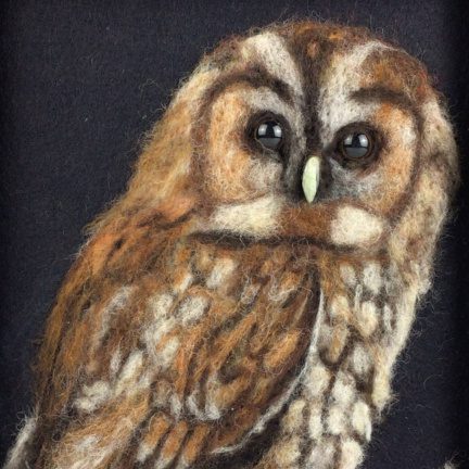 Alternative view of Framed "Tawny Owl" Felted Wall Art