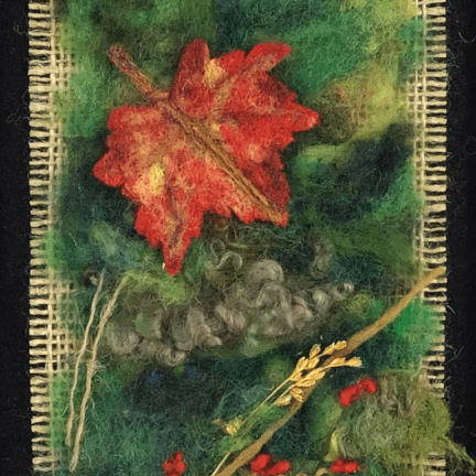 Alternative view of Framed "Red Maple Leaf" Felted Wall Art