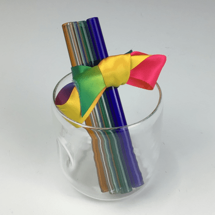 Rainbow Cocktail Glass Straws