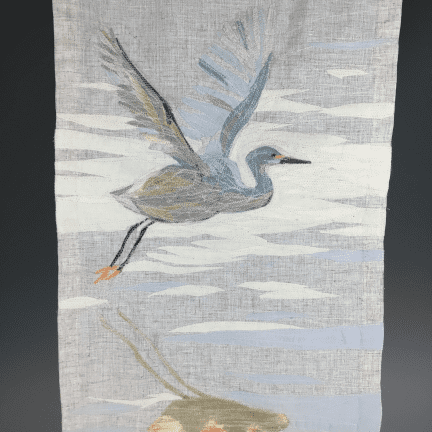 Alternative view of Tapestry - "Snowy Egret Flying"