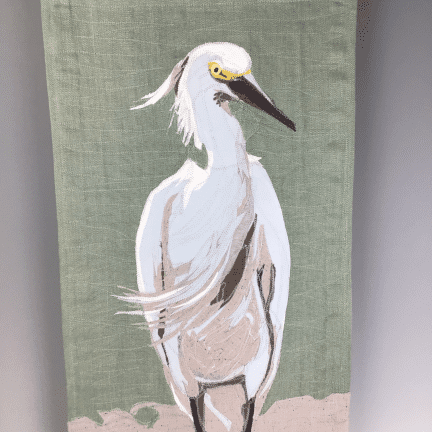 Alternative view of Tapestry - "Snowy Egret Standing"