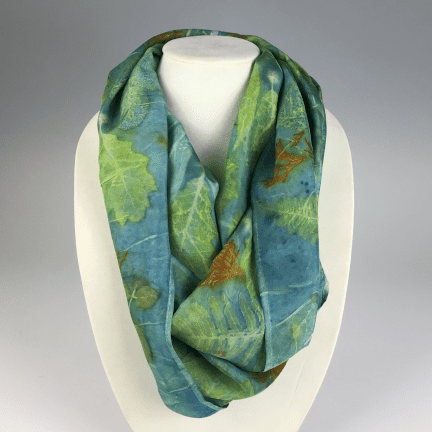 Cowl Neck Botanical Silk Scarf