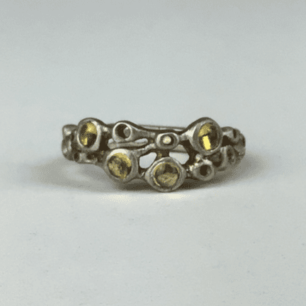 Sterling Silver Yellow Sapphire Bubble Ring