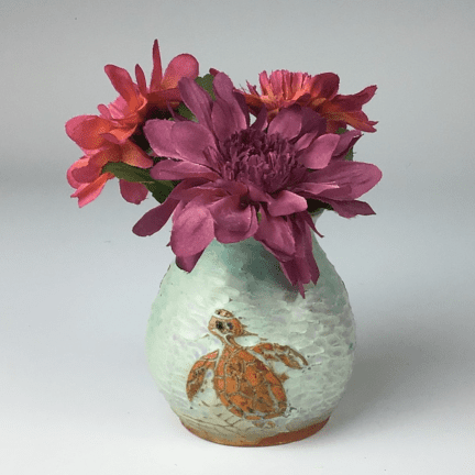 Alternative view of Small Sea Turtle Vase
