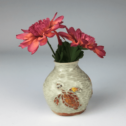 Alternative view of Small Sea Turtle Vase